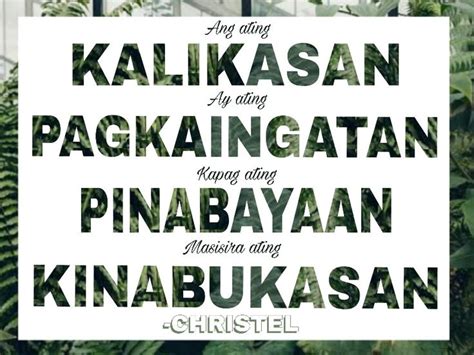 Tagalog Tungkol Sa Kalikasan Slogan Ideas .